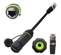 CTRICALVER 1 Pcs Conector Impermeable M20 RJ45, blindaje CAT6 IP68 montaje en Panel conector de Cable LAN Ethernet para exteriores macho a hembra