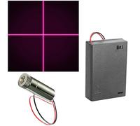 CTRICALVER 1pcs 405nm Módulo de Cruz Púrpura Láser Enfoque Ajustable con Lente de Plástico 3-5V + 1pcs AA Soportes de Batería (Forma de la fuente de luz: cruz)