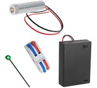 CTRICALVER 1pcs 520nm 3-5V Diodo de Módulo de Punto de láser Verde, con Lente de Plástico + 1pcs AA Soportes de Batería + 1pcs Terminales Eléctricos (Forma de la fuente de luz: point)