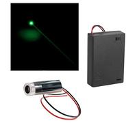 CTRICALVER 1pcs 520nm 3-5V Módulo de Punto Verde Láser de Enfoque Ajustable con Lente de plástico del Controlador+ 1pcs AA Soportes de Batería (Forma de la fuente de luz: point)