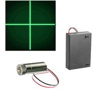 CTRICALVER 1pcs 520nm Módulo de Cruzado Verde Láser Enfoque Ajustable con Lente de Plástico 3-5V + 1pcs AA Soportes de Batería (Forma de la fuente de luz: cruz)