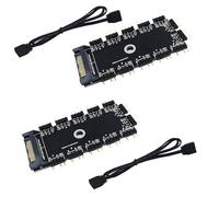 CTRICALVER 2 pcs 1 a 11 Puertos Hub Divisor RGB LED Splitter Hub con Puerto SATA/IDE (5V 3Pin)