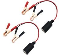 CTRICALVER 2 pcs Toma Mechero 12v 24V, Adaptador del Encendedor del Cigarrillo, con Bateria Clip-on y 25 cm 16 AWG Cable de extensión