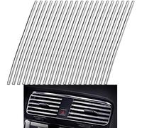 CTRICALVER 20 Piezas Tira decorativa salida de aire para coche, tira de decoración de moldeo interior del coche en forma de U, aire acondicionado coche salida decorativa (Plata alvanoplastia)