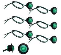 CTRICALVER 3/4 de pulgada Luz Indicadora de Marcador Redonda, 6 piezas, Resistente al agua LED frontal y lateral trasera Luz, Luz LED marcador delantero y trasero para camión de automóvil(verde)