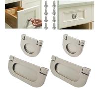 CTRICALVER 4pcs Manijas invisibles | Plata Mini Tiradores de barra de Acero inoxidable | para puerta de armario armario cajón asas Pack Set Mobiliario de oficina-Con tornillos (75mm＆35mm)