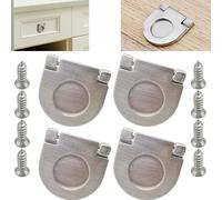 CTRICALVER 4pcs Manijas invisibles | Plata Mini Tiradores de barra de Acero inoxidable | para puerta de armario armario cajón asas Pack Set Mobiliario de oficina-Con tornillos (35mm)