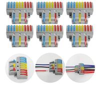 CTRICALVER 6 Pcs Conectores Electricos, Clemas Electricas Rapidas, 3 en 9 fuera Compacto Conductor Conector, Conector Cable Resorte, Con tornillos de montaje