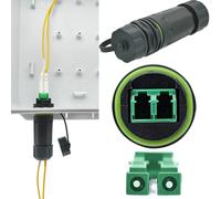 CTRICALVER Conector fibra dúplex LC, impermeable hembra a hembra Acopladores de cable de fibra óptica dúplex Montaje en panel, conector IP68 con cubierta impermeable/a prueba de polvo (1 pieza)