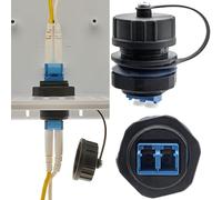 CTRICALVER Conector LC, Montaje en panel Conector de fibra óptica resistente al agua LC, conector impermeable IP68, 1 piezas acopladores de cable de fibra óptica dúplex LC a LC