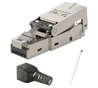 CTRICALVER Conector RJ45 sin herramientas, conector CAT6A sin herramientas, enchufe modular reutilizable con blindado, enchufe de red de instalación rápida campo 10 Gbps 500 MHz (1 paquete)