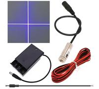 CTRICALVER Kit de módulo láser de foco ajustable, Diodo de módulo láser industrial de 405 nm, 3-5V, Conector DC de 2,1 mm + Kit de fuente de alimentación (Forma de la fuente de luz: Cruz morada)