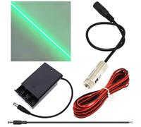 CTRICALVER Kit de módulo láser de foco ajustable, Diodo de módulo láser industrial de 520 nm, 3-5V, Conector DC de 2,1 mm + Kit de fuente de alimentación (Forma de la fuente de luz: Línea verde)