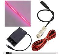 CTRICALVER Kit de módulo láser de foco ajustable, Diodo de módulo láser industrial de 650 nm, 3-5V, Conector DC de 2,1 mm + Kit de fuente de alimentación (Forma de la fuente de luz: Línea roja)