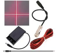 CTRICALVER Kit de módulo láser de foco ajustable, (Forma de la fuente de luz: Cruz roja) Kit de fuente de alimentación + Diodo de módulo láser industrial de 650 nm, 3-5V, Conector DC de 2,1 mm