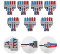 CTRICALVER Lever-Nut Surtidas Conector Paquete de 7, Bloque de Terminales de Barra de Presión Bilateral, 2 en 6 fuera Conductor Compacto Cable Conector，Con tornillos de montaje