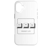 Ctrl Alt DELL Program Reboot Life - Teclado gráfico Ctrl Alt del Carcasa para iPhone 16 Plus