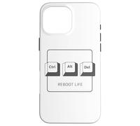 Ctrl Alt DELL Program Reboot Life - Teclado gráfico Ctrl Alt del Carcasa para iPhone 16 Pro MAX