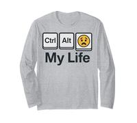 Ctrl Alt Mi Vida Divertido Nerd Meme Humor Sarcástico Manga Larga