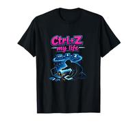Ctrl Z My Life IT Reboot Humor Café Derrame Gráfico Camiseta