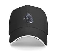 CTRLTSXUS Dave The Black Pug Gorra de béisbol Vintage Snapback Sombrero de cumpleaños Big Size para Mujer 2025