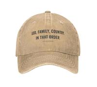 CTRLTSXUS God Family Country En Ese Orden Gorra de béisbol de Charlie Kirk para Hombres y para Mujeres Gorra de algodón desgastada Clásico para Correr al Aire Libre Sombrero Regalo