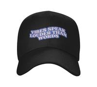 CTRLTSXUS Las Vibraciones Hablan más Alto Que Las Palabras Gorra de béisbol Positiva Gorra de Golf Gorra de Senderismo Capucha Gorra Grande de Hombre Gorras para Hombres Mujeres