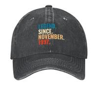 CTRLTSXUS Leyenda Desde noviembre de 1997 Gorra de béisbol Vintage Retro Gorra Divertida Anime Wild Ball Hat Chico Femenino