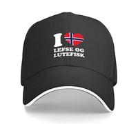 CTRLTSXUS Me Encanta Lefse y Lutefisk Bandera Noruega Corazón Gorra de béisbol Gorra de Sol Gorra de Playa para Hombres Capucha Mujer