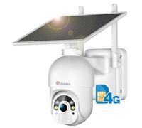 Ctronics 2,5K 4MP 3G/4G LTE Camara Vigilancia Sim, Camara Solar 4g sin WiFi | Audio Bidireccional, Detección Humana PIR 355°/90°, Cámara Solar Compatible con Teléfono/Tablet/PC, Pan 355 Tilt 90 Zoom