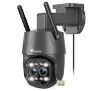 Ctronics 3G/4G LTE Cámara de Vigilancia Exterior de Doble Lente, Cámara IP con Seguimiento Automático de Zoom, Detección Humana, Zoom HíbridO 6X, Visión Nocturna Colorida，Tarjeta SIM Incluida