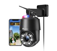 Ctronics 4K 8MP 16X Zoom Óptico Cámara Vigilancia WiFi Exterior 5Ghz/2.4Ghz,PTZ IP Cámara con Auto Crucero/Seguimiento/Zoom Detección de Personas/Vehículos/Mascotas,Visión Nocturna 60m (Negro)