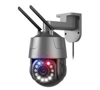 Ctronics 4K 8MP 30X 3D Zoom Óptico Cámara Vigilancia WiFi Exterior, Auto Segui/Cruce/Zoom, Detección de Persona/Vehículo/Animal, Visión Nocturna 150M, Alarma con Luces R&B, WiFi 2,4/5GHz, Cloud/Metal