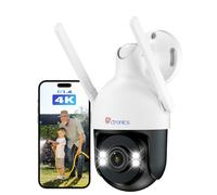 Ctronics 4K 8MP Camara Vigilancia WiFi Exterior Metal, IP Camera Detección Humana/Vehículo/Mascota & Seguimiento Auto, WiFi 2,4/5GHz, 4K Visión Nocturna Color, 256GB TF/Cloud/PC/FTP, IP66