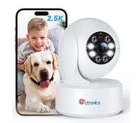 Ctronics 4MP Camara Vigilancia WiFi Interior, 2,4/5GHz WiFi&Bluetooth Camaras Vigilancia, Visión Nocturna a Color, PTZ 355°/ 120°,Detección de Movimiento&Seguimiento Automático per Bebé/Mascota