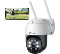 Ctronics 5MP - Cámara de vigilancia WiFi exterior, 2,4 Ghz/5 GHz WiFi PTZ Cámara IP 2880X1620P color visión nocturna, detección humana de seguimiento automático, audio bidireccional, IP66 (2)