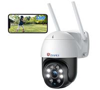 Ctronics 5MP Camara Vigilancia WiFi Exterior, 2,4Ghz/5Ghz WiFi PTZ IP Camera Exterior, 2880X1620P Resolución con Detección Humana Seguimiento Automático, Visión Nocturna en Color