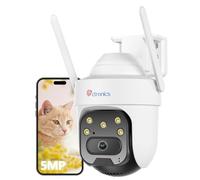 Ctronics 5MP Camara Vigilancia WiFi Exterior, 360° PTZ Camara Seguridad Exterior WiFi 2.4/5 GHz Detección AI y Seguimiento Auto, Visión Nocturna Color 30M, Audio Bidireccional 128GB TF/Cloud/FTP