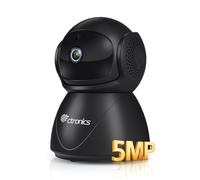 Ctronics 5MP Camara Vigilancia WiFi Interior, Camara IP de Seguridad PTZ Pan 355°/Tilt 90° Detección Humano/Movimiento Seguimiento Automático Visión Nocturna IR 20m Audio Bidireccional (Negro)