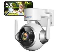 Ctronics 5X Zoom Optico Cámara Vigilancia WiFi Exterior, 2,4/5 GHz WiFi IP Camara Vigilancia Domicilio Detección Humana & Seguimiento Automático, Visión Nocturna Color 30M, 3 Métodos de Montaje