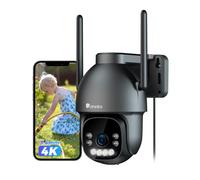 Ctronics Cámara de Vigilancia Exterior 4K para Exteriores WiFi, Cámara PTZ con Visión Nocturna a Color de 8MP, WiFi 2.4/5 GHz, Detección de Personas/Vehículos/Animales, NVR, Audio Bidireccional, IP66