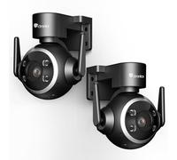 Ctronics Cámara de Vigilancia WiFi Exterior 2K 3MP, Seguimiento Automático, 8 Posiciones Preestablecidas, Visión Nocturna en Color 30 m, Luz LED y Sirena Personalizable, PC/App, FTP/NAS/Cloud