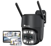 Ctronics Zoom Híbrido 6X Cámara Vigilancia WiFi Exterior con Doble Lente, Camara Seguridad Exterior, Seguimiento Zoom Automático, Detección Humano, Visión Nocturna en Color, Audio Bidireccional, IP66