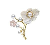 CTRSM Broche, Broche de Flores for Mujer, Personalidad de Marea, Temperamento, Traje, Accesorios de Perlas de imitación