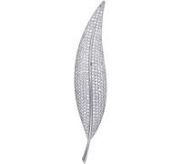 CTRSM Broche, Broche de Moda for Mujer, broches de Oro Rosa, Forma de Hoja, Simple y Generoso, Broche con Hebilla for Mujer, Accesorio de Ropa, Broche(Silver)