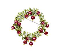 CTRSM Broche, Broche Vintage con Forma de Vid, Corona de arándanos, Flores y Plantas, alfiler for Mujer, Traje, Ramillete de Perlas, joyería for Banquete de Boda