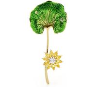 CTRSM Broche, Broche Vintage for Damas, Broche de joyería de Moda for Damas, Broche Elegante de Hoja de Ginkgo for Damas, Broche clásico for Fiesta(Green)