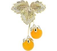 CTRSM Broche, Broches Accesorios de Moda for Damas Broche Elegante de Cereza Amarilla for Dama Broche clásico for Fiesta Broche con Forma de Fruta Broches for Mujer
