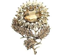 CTRSM Broche, Broches Broches de Girasol de Color Vintage Broches de aleación de Cristal for Mujer Broches for Banquetes de Bodas Broches for Mujer