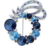 CTRSM Broche, Broches Broches for Mujer Moda - Broche con Incrustaciones de Cristal Joyas Vestido Bufanda Chal Abrigo Decoración Accesorios for Esposa Broche(Blue)